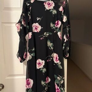 Chic Long Sleeve Floral Dress